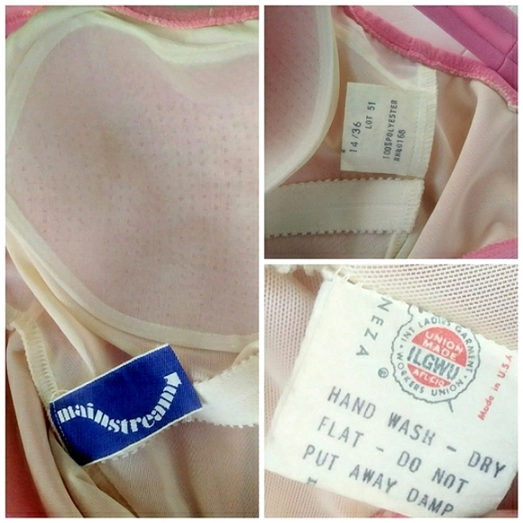 Vintage Pink One Piece Swim Dress - Picture 3 of 10